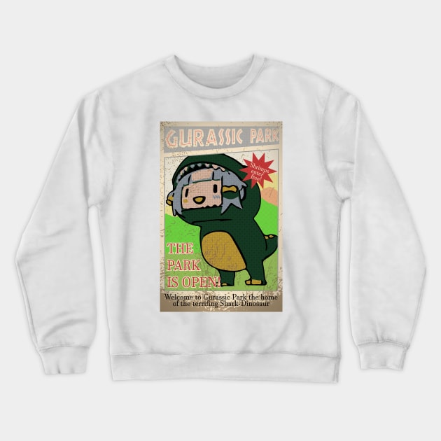 Gurassic Park Gawr Gura Hololive English Crewneck Sweatshirt by TonaPlancarte